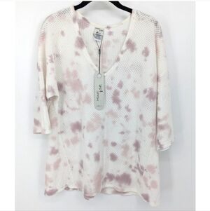 NWT.  XCVI Pink and White Tie-Dye V-Neck Tunic.